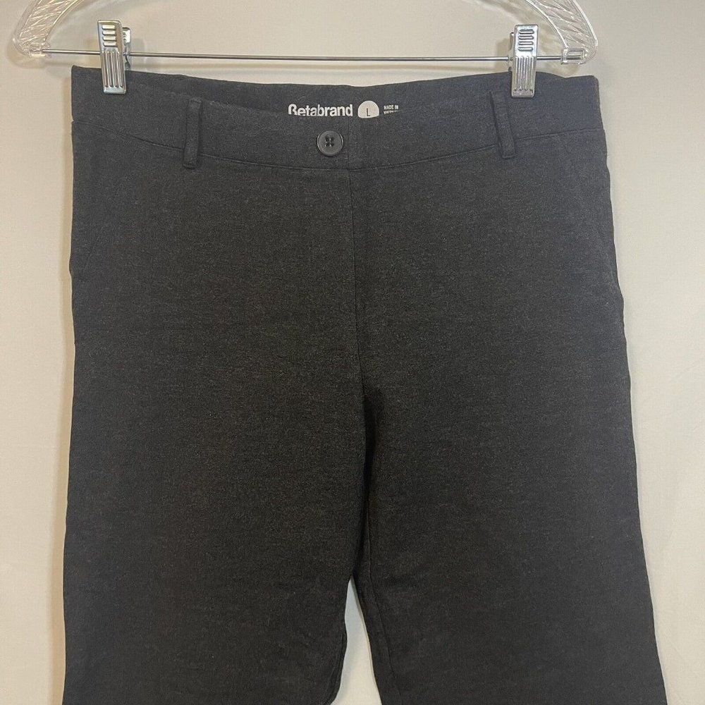 Betabrand Classic Yoga Dress Pants - Charcoal - Large